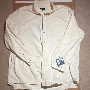 Croft & Barrow Men's Cream Casual Button Down Shirt - 100% Cotton